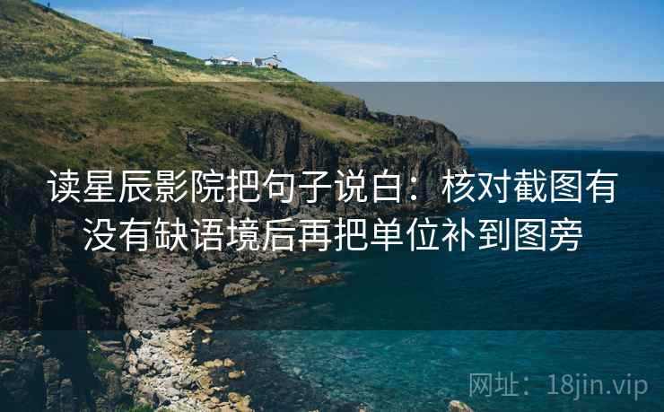 读星辰影院把句子说白:核对截图有没有缺语境后再把单位补到图旁